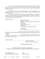 Form CRM102 Petition to Enter Plea of Guilty in Misdemeanor or Gross Misdemeanor Case Pursuant to Rule 15 - Minnesota (English/Chuukese), Page 5