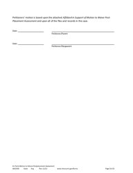 Form ADO208 Ex Parte Motion to Waive Postplacement Assessment - Minnesota, Page 2