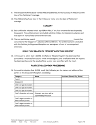 Form ADO202 Petition for Stepparent Adoption (Uncontested) - Minnesota, Page 3