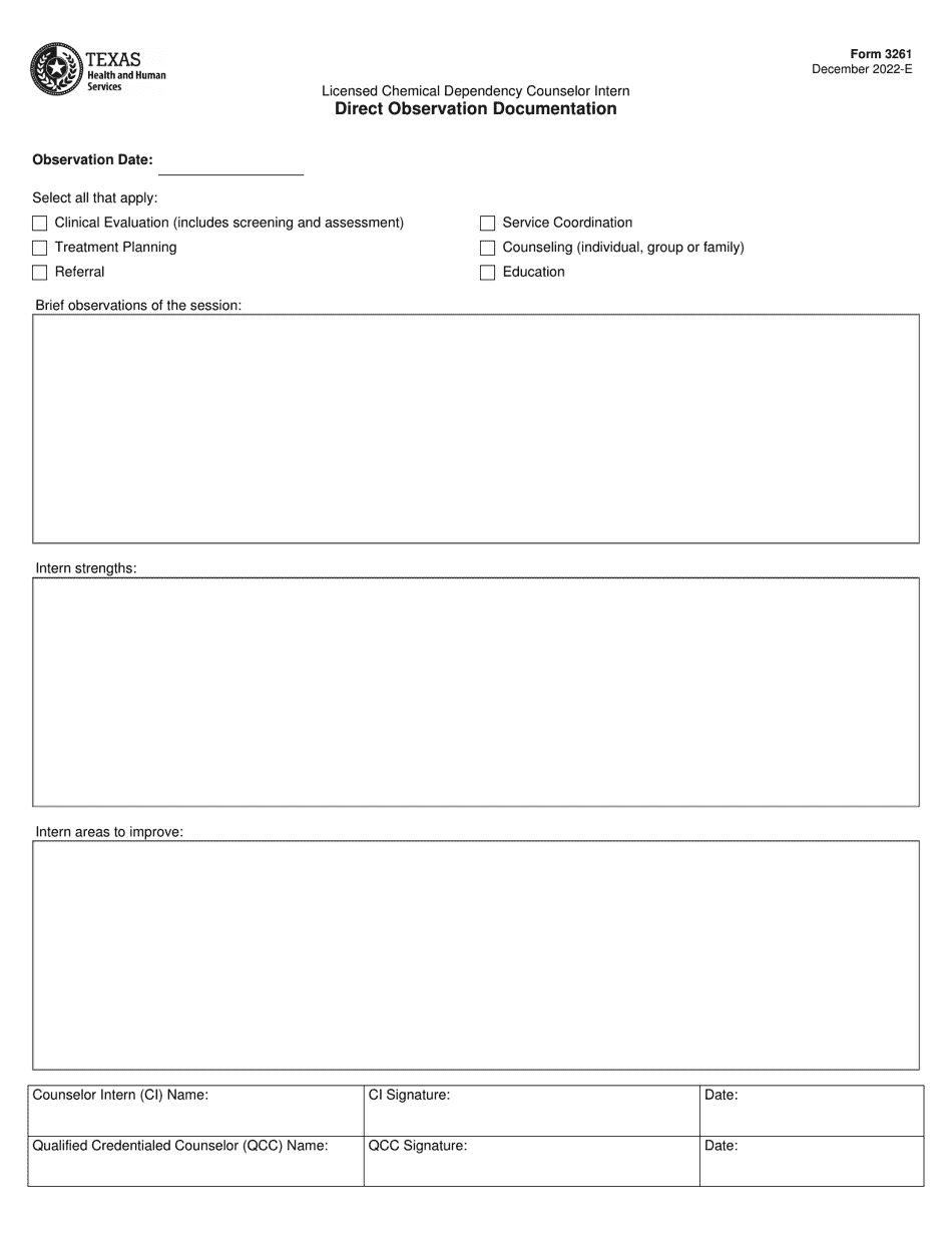 Form 3261 - Fill Out, Sign Online and Download Fillable PDF, Texas ...