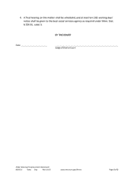 Form ADO211 Order Waiving Postplacement Assessment - Minnesota, Page 2