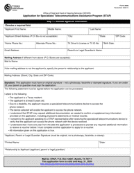 Document preview: Form 3906 Application for Specialized Telecommunications Assistance Program (Stap) - Texas
