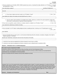 Form 8607 Conflict of Interest Screening of a Representative of the Office - Texas, Page 2