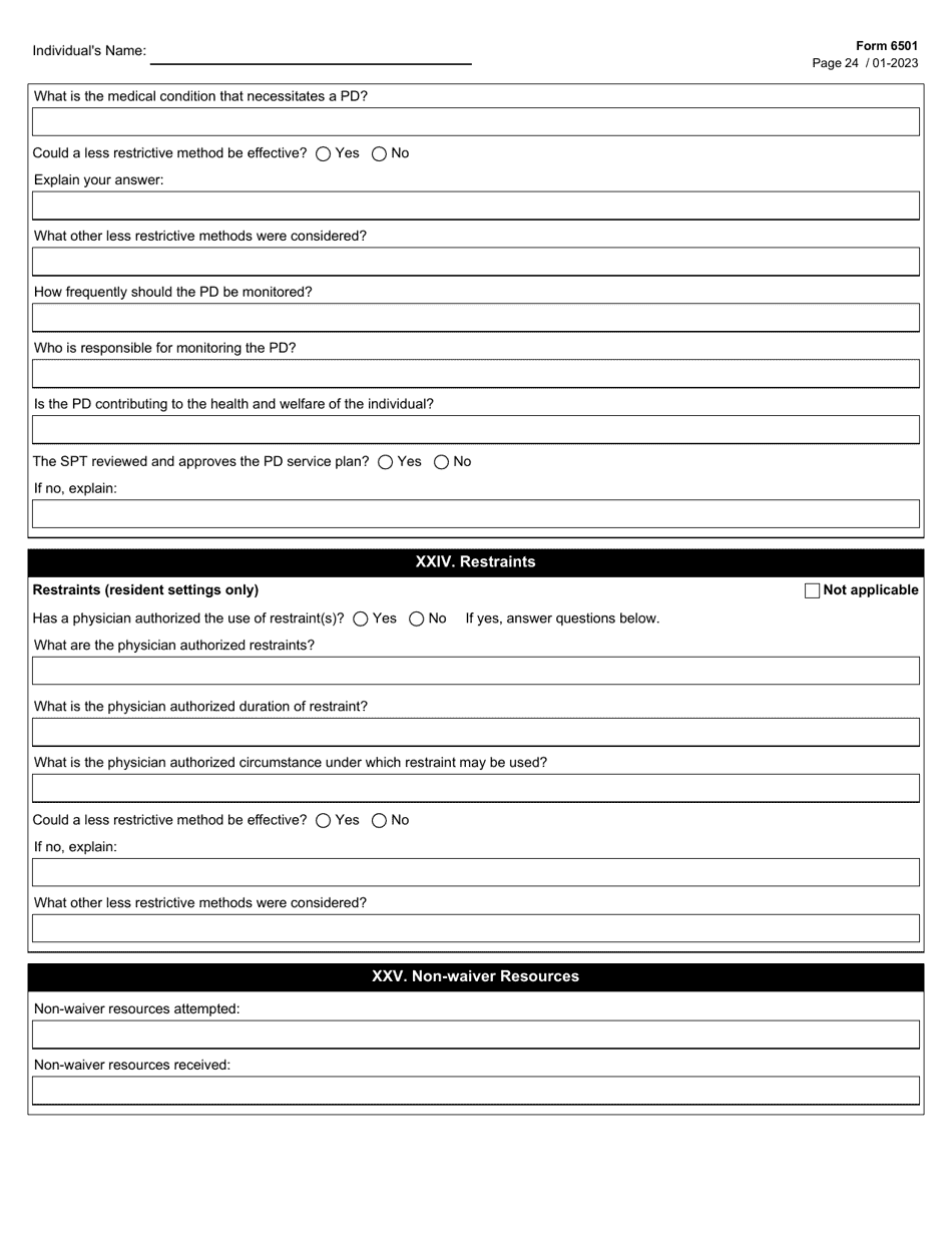 Form 6501 Individual Program Plan - Texas, Page 24