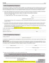 Form TC-303 Motor Vehicle Salesperson Application - Utah, Page 2