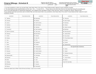 Document preview: Form TC-899B Schedule B Original Mileage - Utah