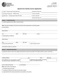 Document preview: Form 3227 Special Care Facility License Application - Texas