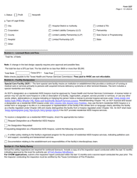 Form 3227 Special Care Facility License Application - Texas, Page 2