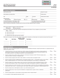 Form TC-51 Nexus Questionnaire - Utah
