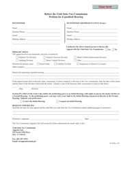 Document preview: Form TC-739 Petition for Expedited Hearing - Utah