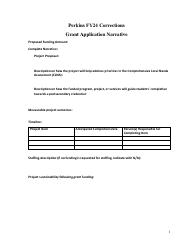 Document preview: Perkins Corrections Grant Application Narrative - Nevada, 2024
