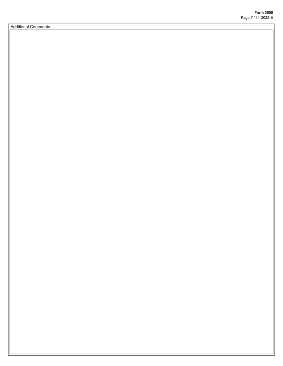 Form 3650 Assisted Living Facility Memory Care Disclosure Statement - Texas, Page 7