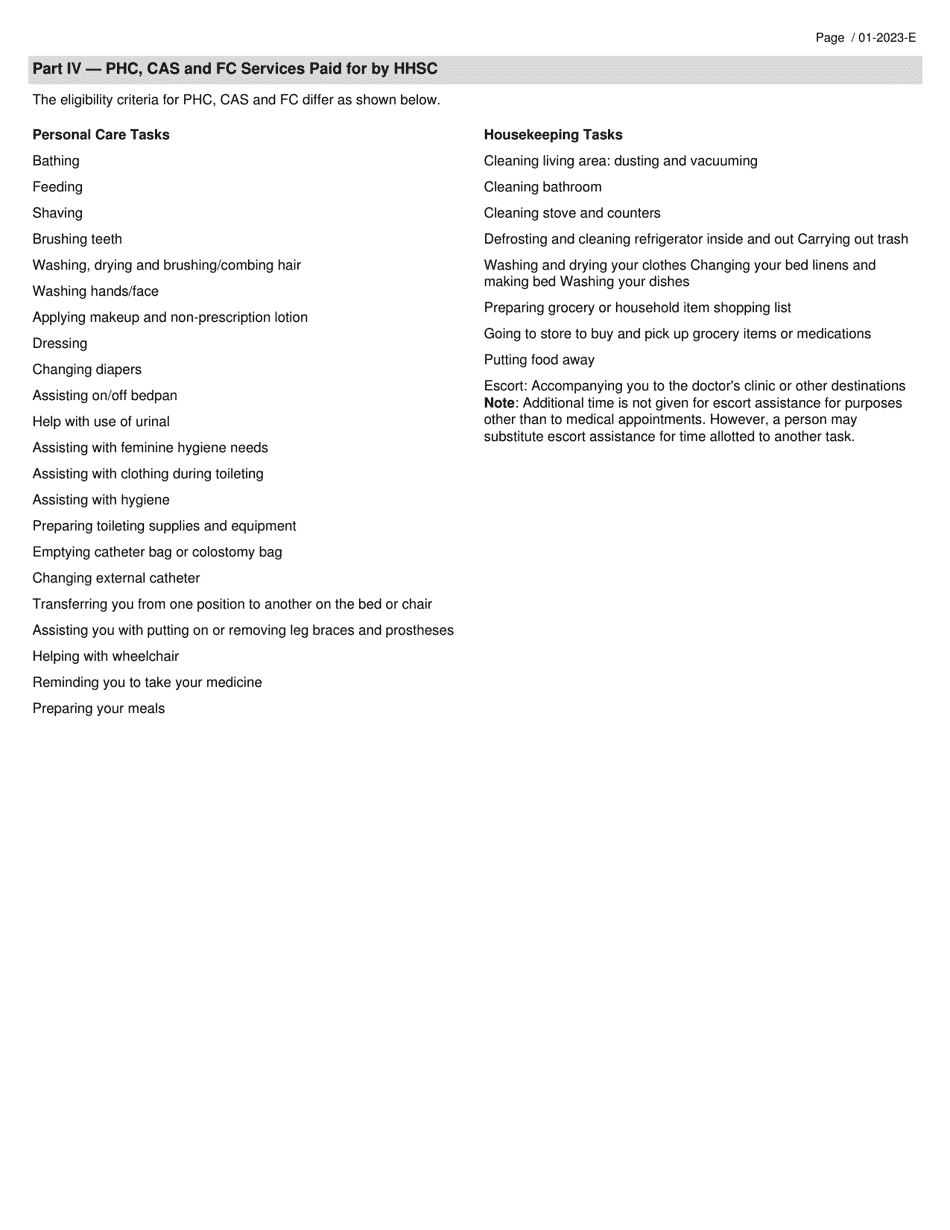Attachment 2307-A Family Care, Community Attendant Services and Primary Home Care Rights and Responsibilities - Texas, Page 3