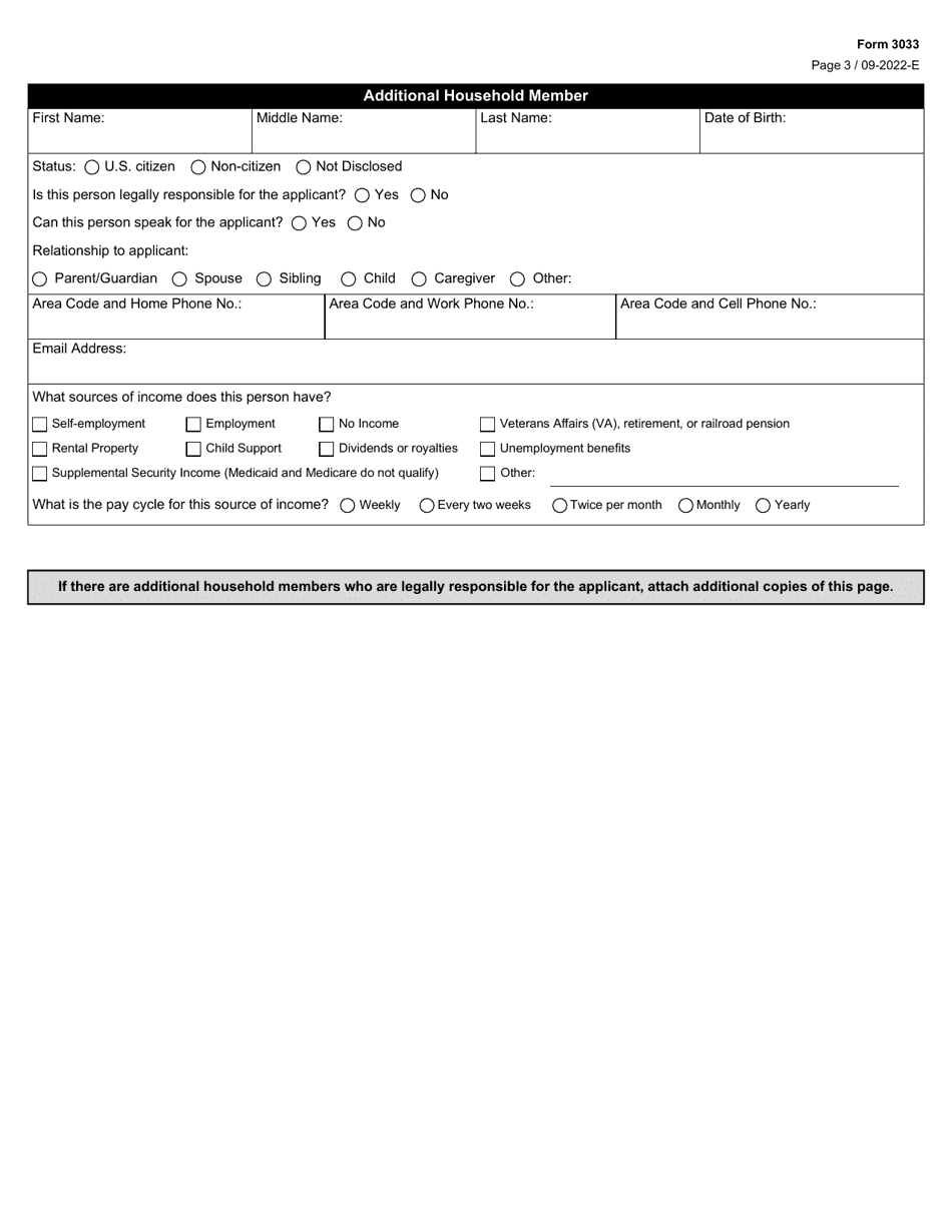 Form 3033 Hemophilia Assistance Program (Hap) Application - Texas, Page 3