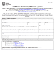 Document preview: Form 3240 Limited Services Rural Hospital (Lsrh) License Application - Texas