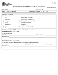 Document preview: Form 3231 Crisis Stabilization Unit (Csu) License Renewal Application - Texas