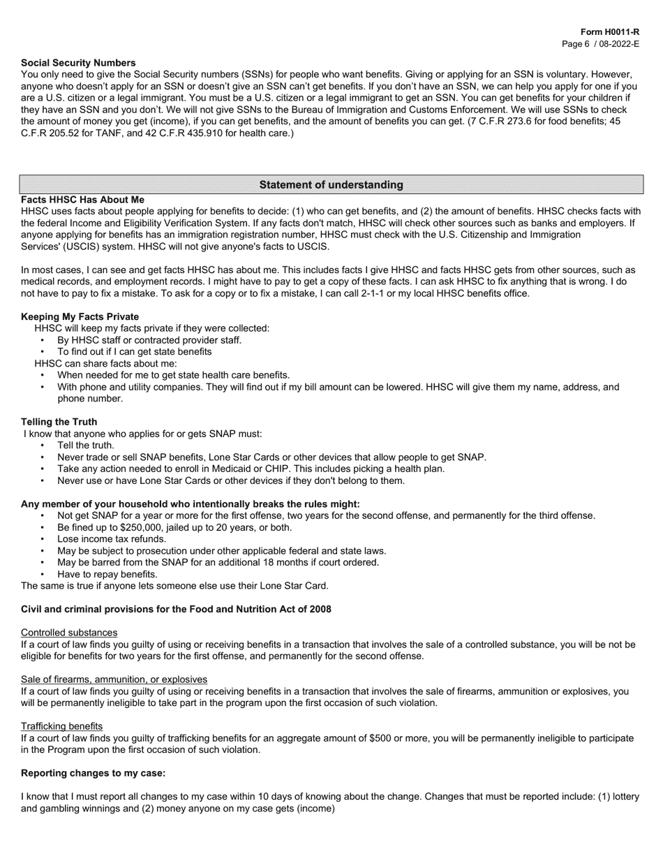 Form H0011R Download Fillable PDF or Fill Online Texas Simplified