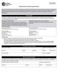 Document preview: Formulario 2940-S Solicitud De Una Revision Administrativa - Texas (Spanish)