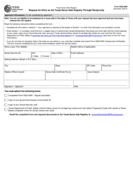 Document preview: Form 5505-NAR Request for Entry on the Texas Nurse Aide Registry Through Reciprocity - Texas
