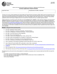 Form 5873 Medicaid and Chip Services Contract Application Packet Checklist - Waiver and Community-Based Programs and Services - Texas