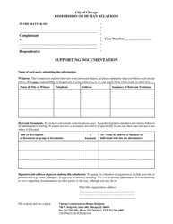 Document preview: Supporting Documentation Cover Sheet - City of Chicago, Illinois