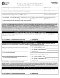 Document preview: Formulario 3074-S Certificacion Del Medico De Enfermedad Terminal - Texas (Spanish)