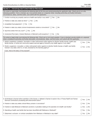 Form 3200 Abortion Facility License Application - Texas, Page 2
