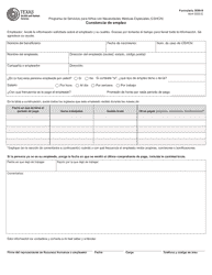 Document preview: Formulario 3059-S Constancia De Empleo - Programa De Servicios Para Ninos Con Necesidades Medicas Especiales (Cshcn) - Texas (Spanish)