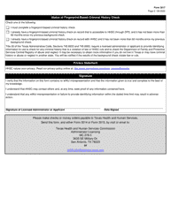 Form 3017 Request for Background Checks for an Administrator&#039;s License - Texas, Page 2