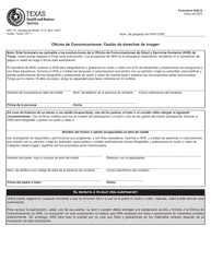 Document preview: Formulario 5402-S Oficina De Comunicaciones: Cesion De Derechos De Imagen - Texas (Spanish)