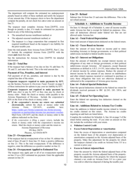 Instructions for Arizona Form 120A, ADOR10949 Arizona Corporation Income Tax Return (Short Form) - Arizona, Page 10