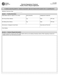 Document preview: Form 3256 Chemical Dependency Treatment Facility Variance Request Application - Texas