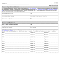 Form 3224 Freestanding Emergency Medical Care Facility License Renewal Application - Texas, Page 2
