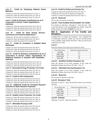 Instructions for Arizona Form 301-SBI, ADOR11405 Nonrefundable Individual Tax Credits and Recapture - Arizona, Page 2