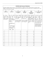 Instructions for Arizona Form 301-SBI, ADOR11405 Nonrefundable Individual Tax Credits and Recapture - Arizona, Page 5