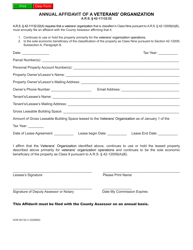 Document preview: Form DOR82132-V Annual Affidavit of a Veterans' Organization - Arizona