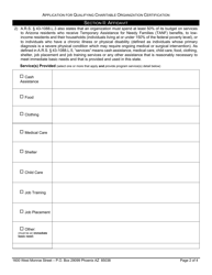 Form 01-QCO Application for Certification for Qualifying Charitable Organization - Arizona, Page 2