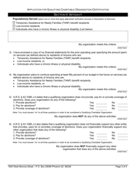 Form 01-QCO Application for Certification for Qualifying Charitable Organization - Arizona, Page 3
