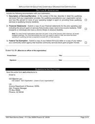 Form 01-QCO Application for Certification for Qualifying Charitable Organization - Arizona, Page 4
