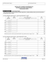 Arizona Form 321 (ADOR10643) Credit for Contributions to Qualifying Charitable Organizations - Arizona, Page 3