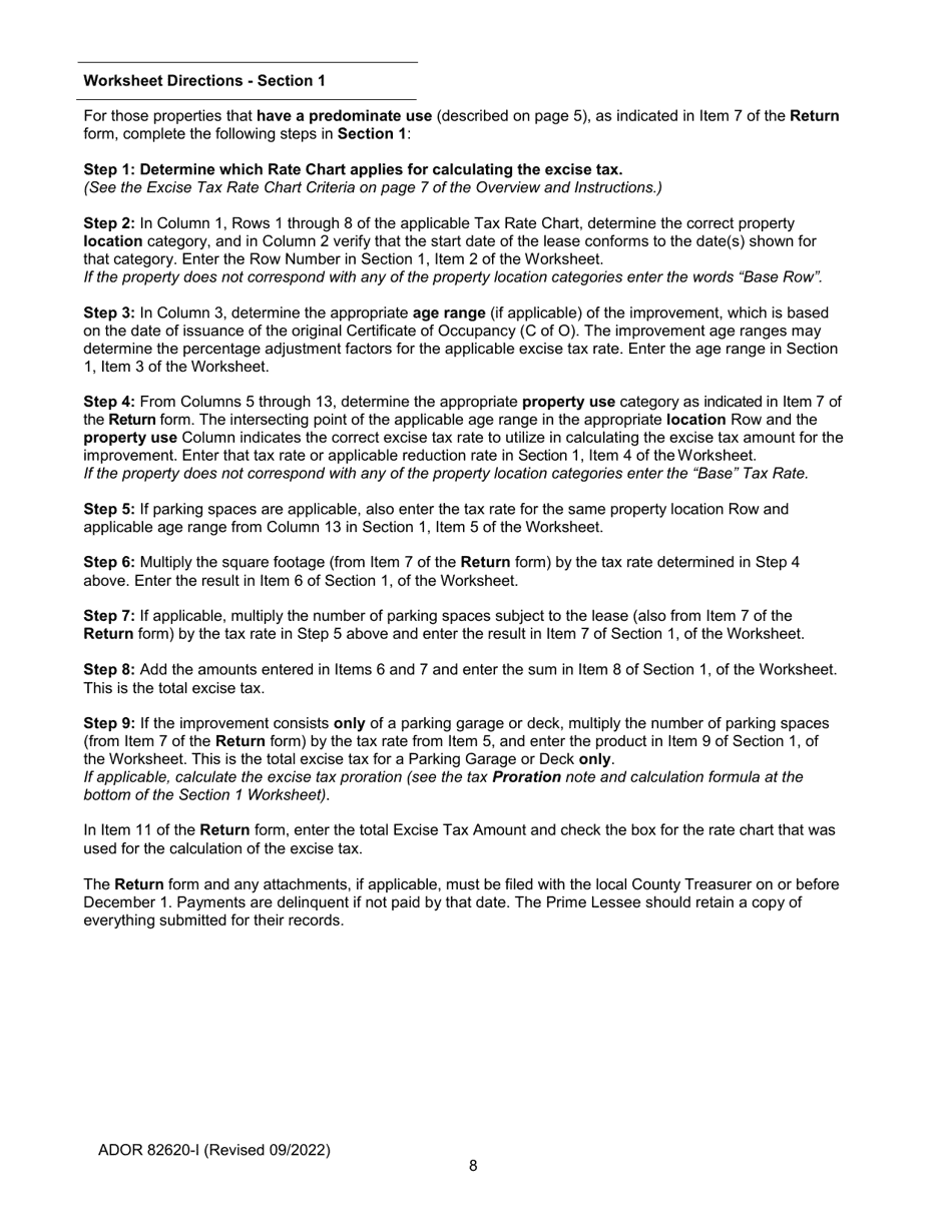 Instructions for Form ADOR82620 Government Property Lease Excise Tax (Gplet) Return Form - Arizona, Page 8