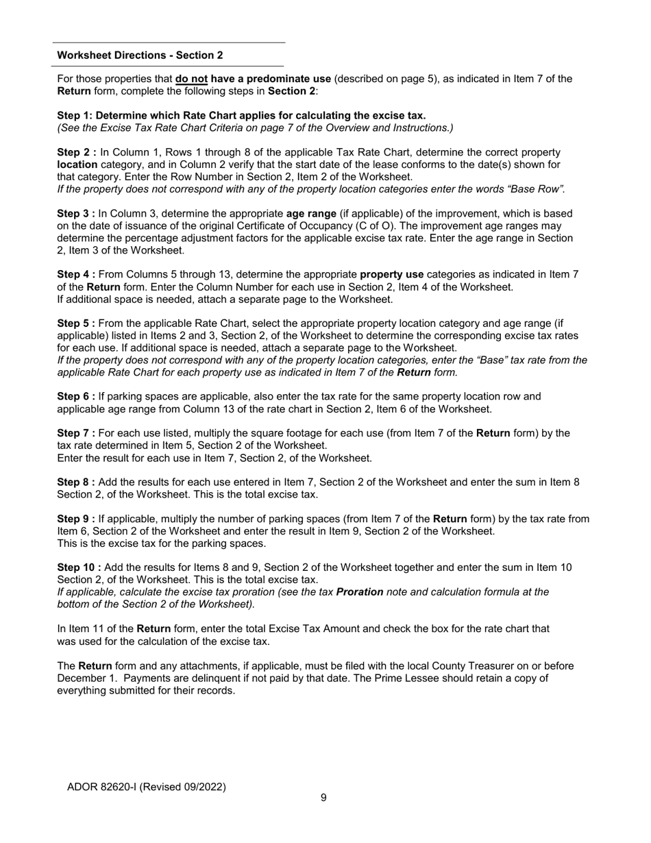 Instructions for Form ADOR82620 Government Property Lease Excise Tax (Gplet) Return Form - Arizona, Page 9