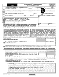 Document preview: Arizona Form 204 (ADOR10576) Application for Filing Extension for Individual Returns Only - Arizona, 2022