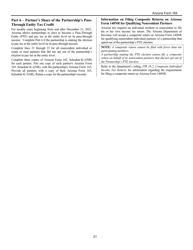 Instructions for Arizona Form 165, ADOR10343 Arizona Partnership Income Tax Return - Arizona, Page 21