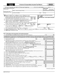 Document preview: Arizona Form 120S (ADOR10337) Arizona S Corporation Income Tax Return - Arizona, 2022