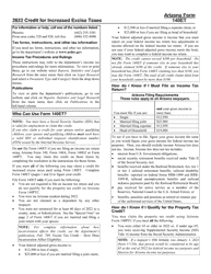 Instructions for Arizona Form 140ET, ADOR10532 Credit for Increased Excise Taxes - Arizona
