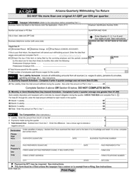 Arizona Form A1-QRT (ADOR10888) Arizona Quarterly Withholding Tax Return - Arizona
