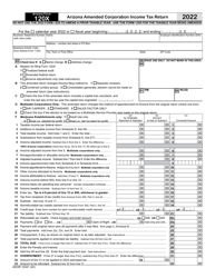 Document preview: Arizona Form 120X (ADOR10341) Arizona Amended Corporation Income Tax Return - Arizona, 2022