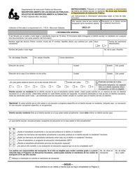 Document preview: Formulario PI-9421 Inscripcion Abierta En Las Escuelas Publicas - Solicitud De Inscripcion Abierta Alternativa - Wisconsin (Spanish)