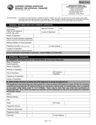 State Form 49832 Confined Feeding Operation Request for Approval Transfer - Indiana